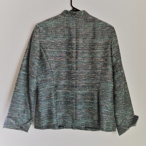 NWOT Kasper Women’s Kiss-Front Jacket Woven Green Size 12 - Picture 5 of 6
